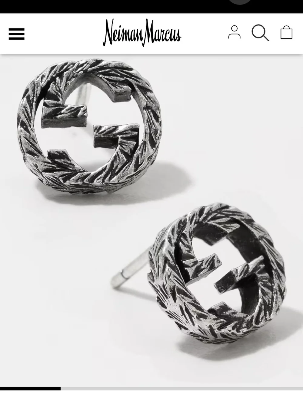 Gucci Silver-Tone Interlocking G Stud Earrings